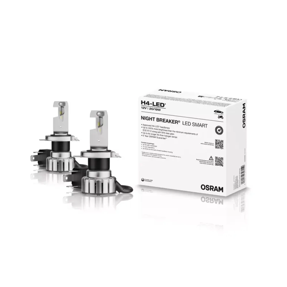 SET BECURI LED H4 OSRAM CU OMOLOGARE PRO +330%