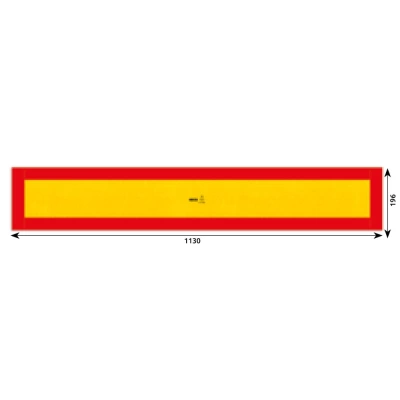 PLACA REFLECTORIZANTA GALBEN/ ROSU 1130X196 MM SUPORT ALUMINIU HICO