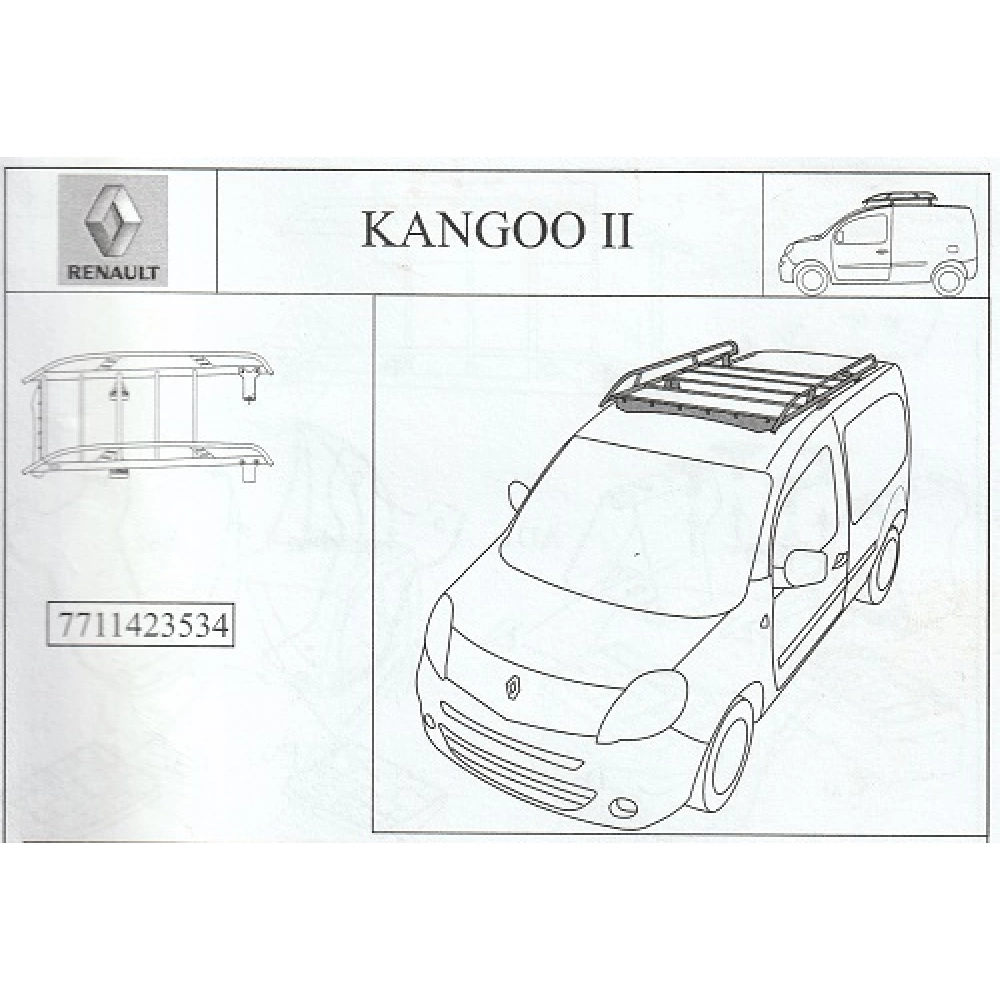 PORTBAGAJ DE PLAFON KANGOO 2 CU TRAPA SPATE